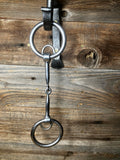 Locked ring straight smooth snaffle